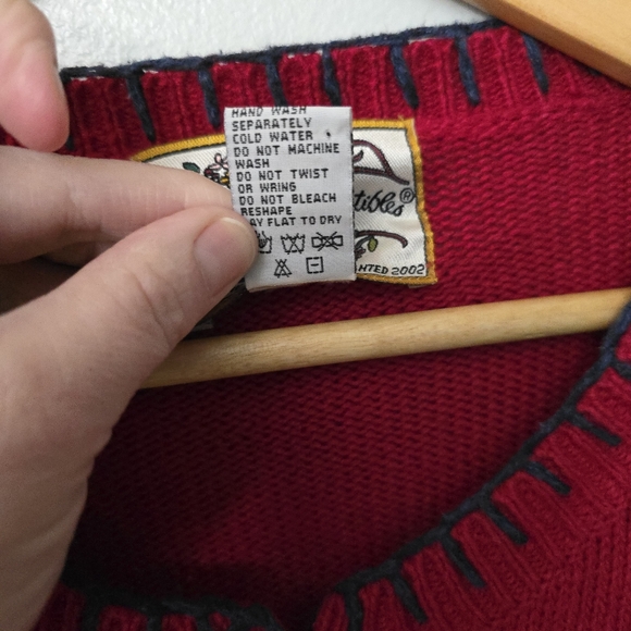 Heirloom Collectibles Patriotic Valentines Patchwork Heart Sweater Cottagecore M - Picture 4 of 11